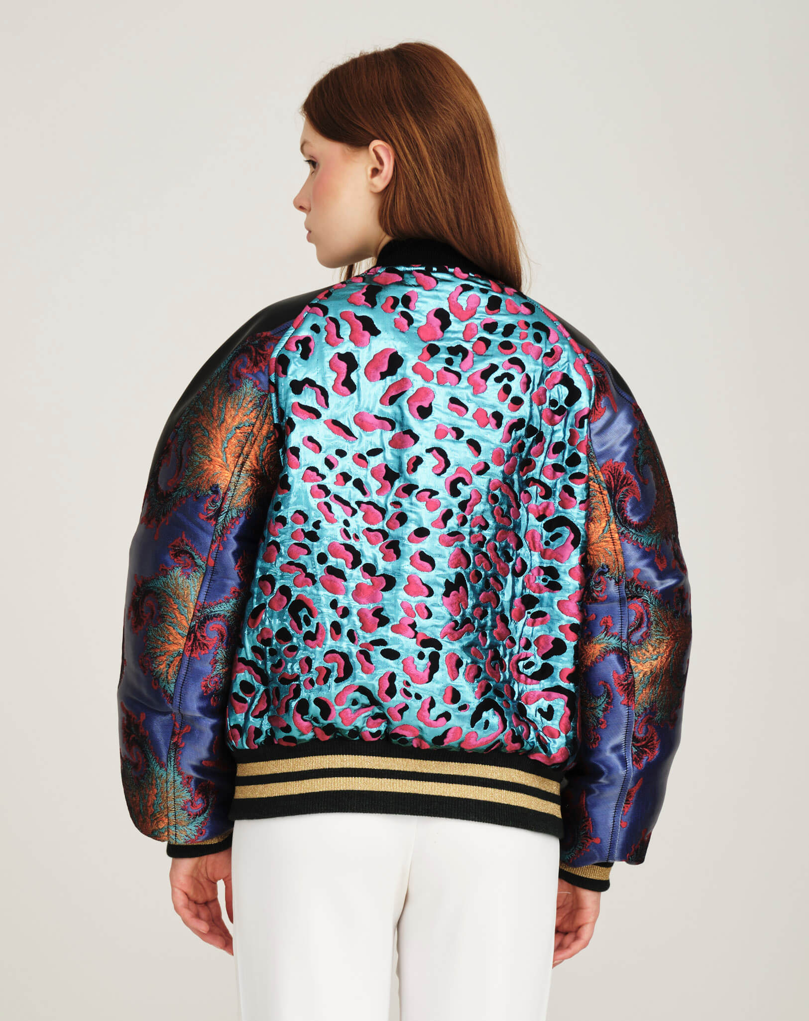 Louis Vuitton - Multicolor Mixed Material Bomber Jacket FR38